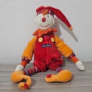 Moulin Roty Dragobert Red Orange Clown Jester Plush Stuffed Toy Children's